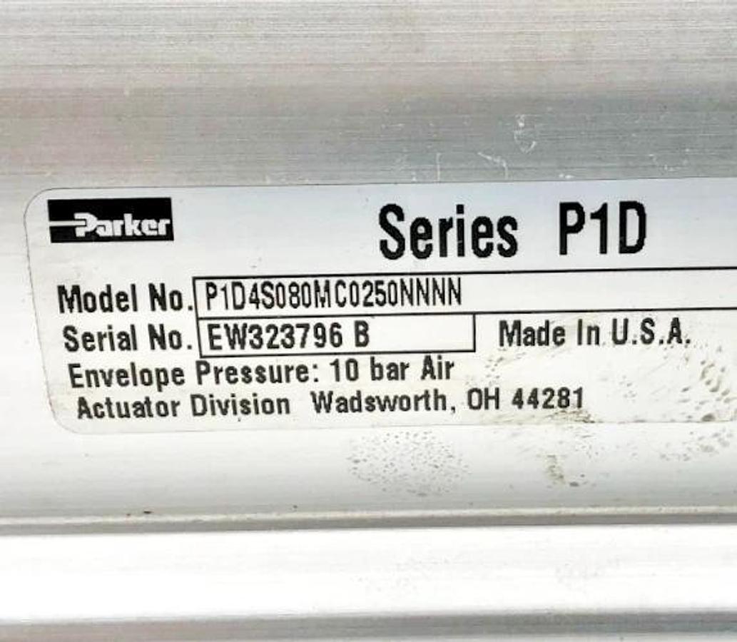 Used Parker P1D4S080MC0250NNNN Cylinder Aluminum Piston 80mm 10 bar
