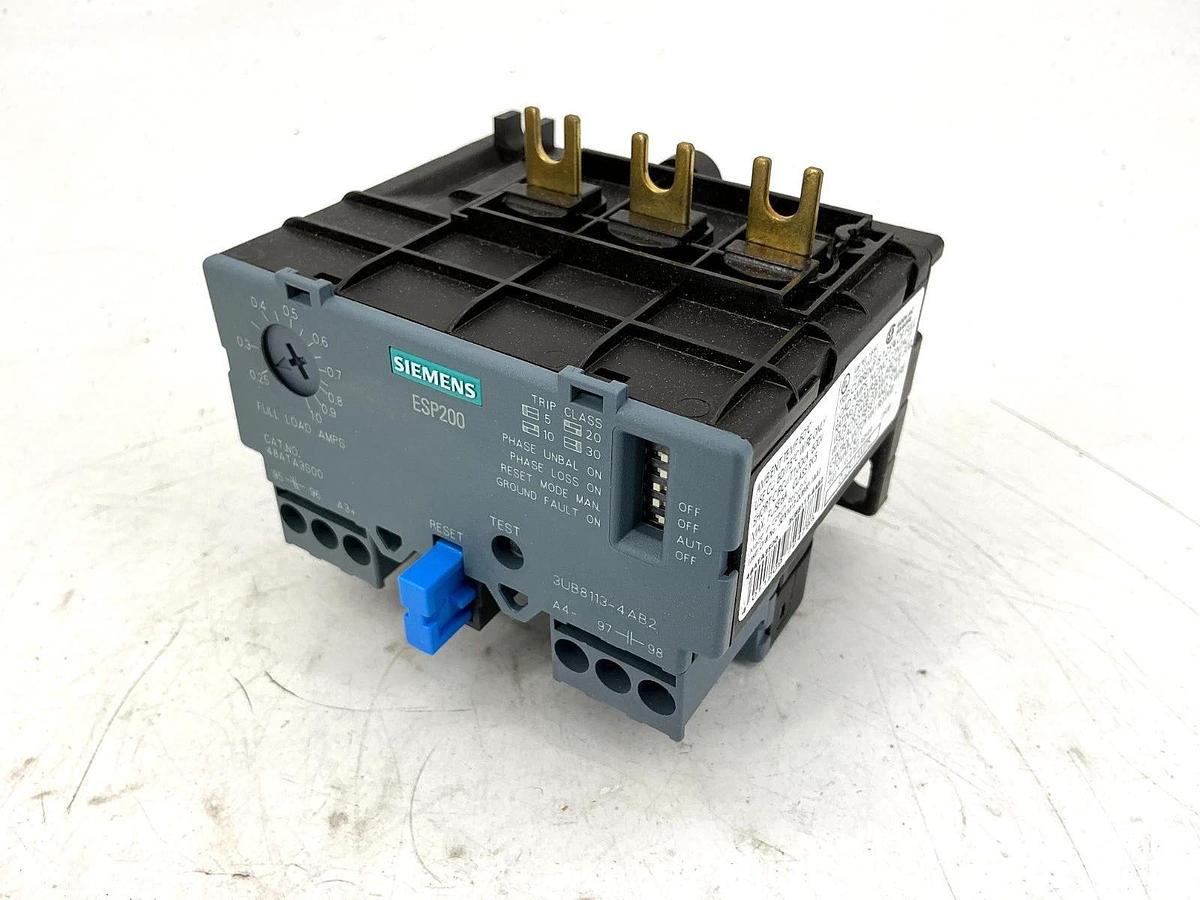 New Siemens 48ATA3S00 Solid State Overload Relay 3Ph .25-1A 50/60HZ 3UB8113-4AB2