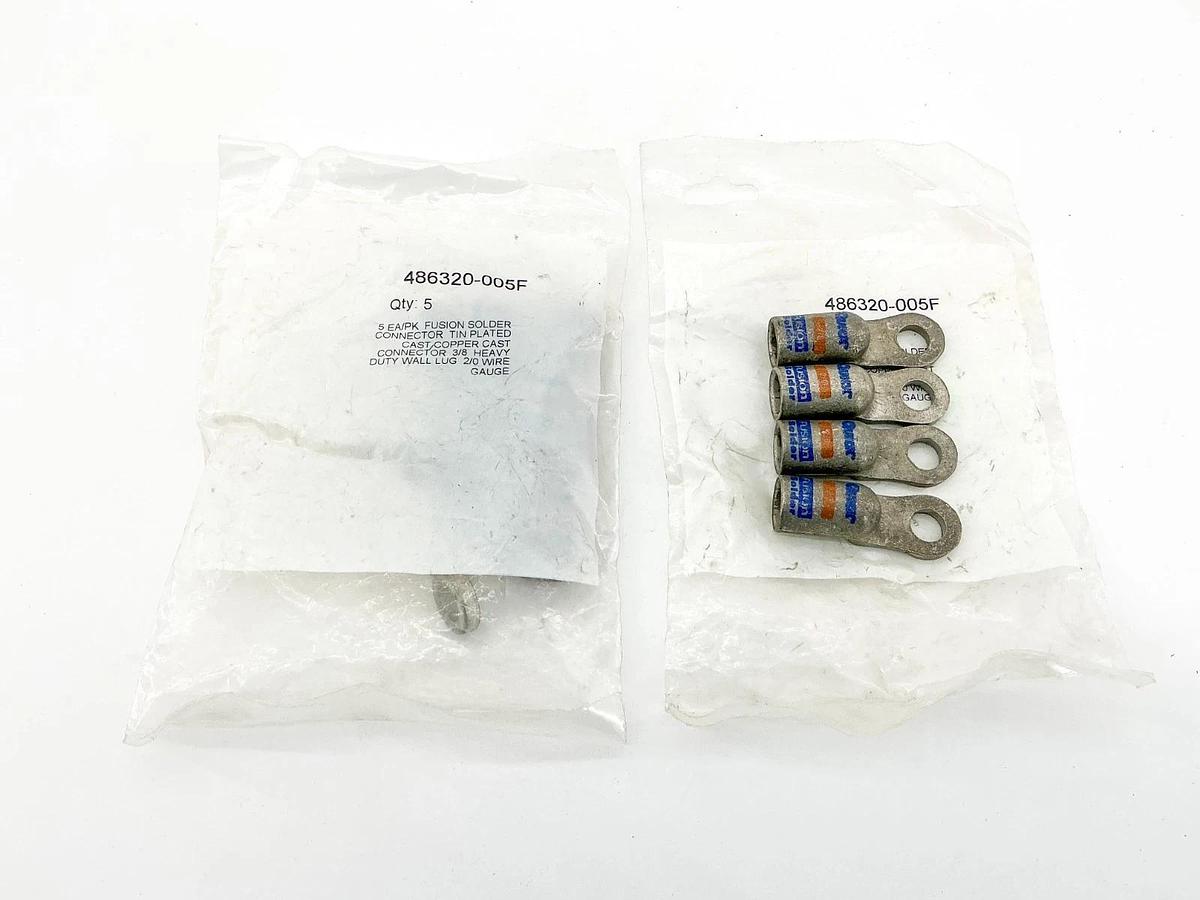 New Lot of 9 Quick Cable 486320-005F Fusion Solder Connector Lug 2/0 3/8"
