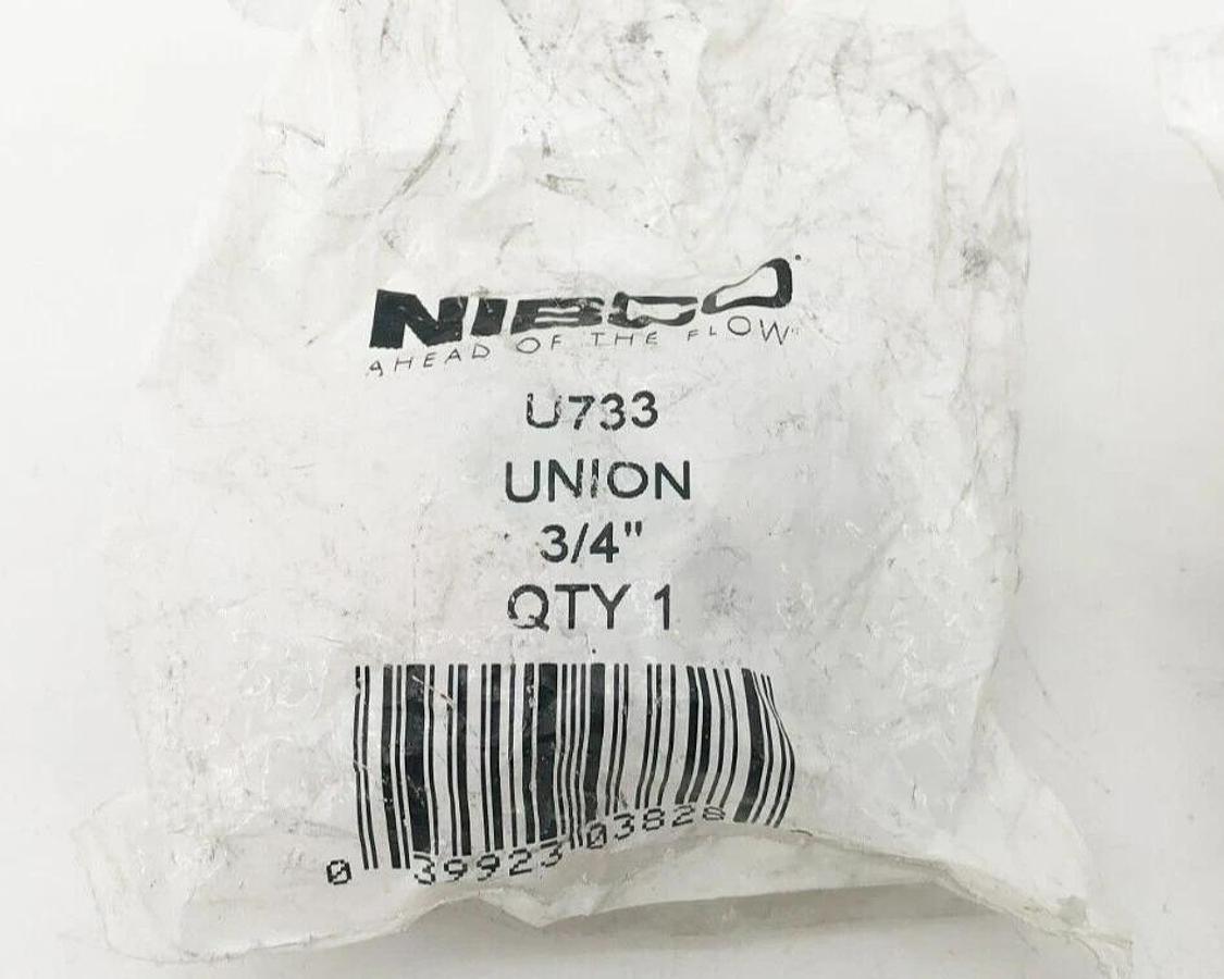 Lot of 2 New Nibco U733 Cast Copper Unions 3/4" x 3/4"