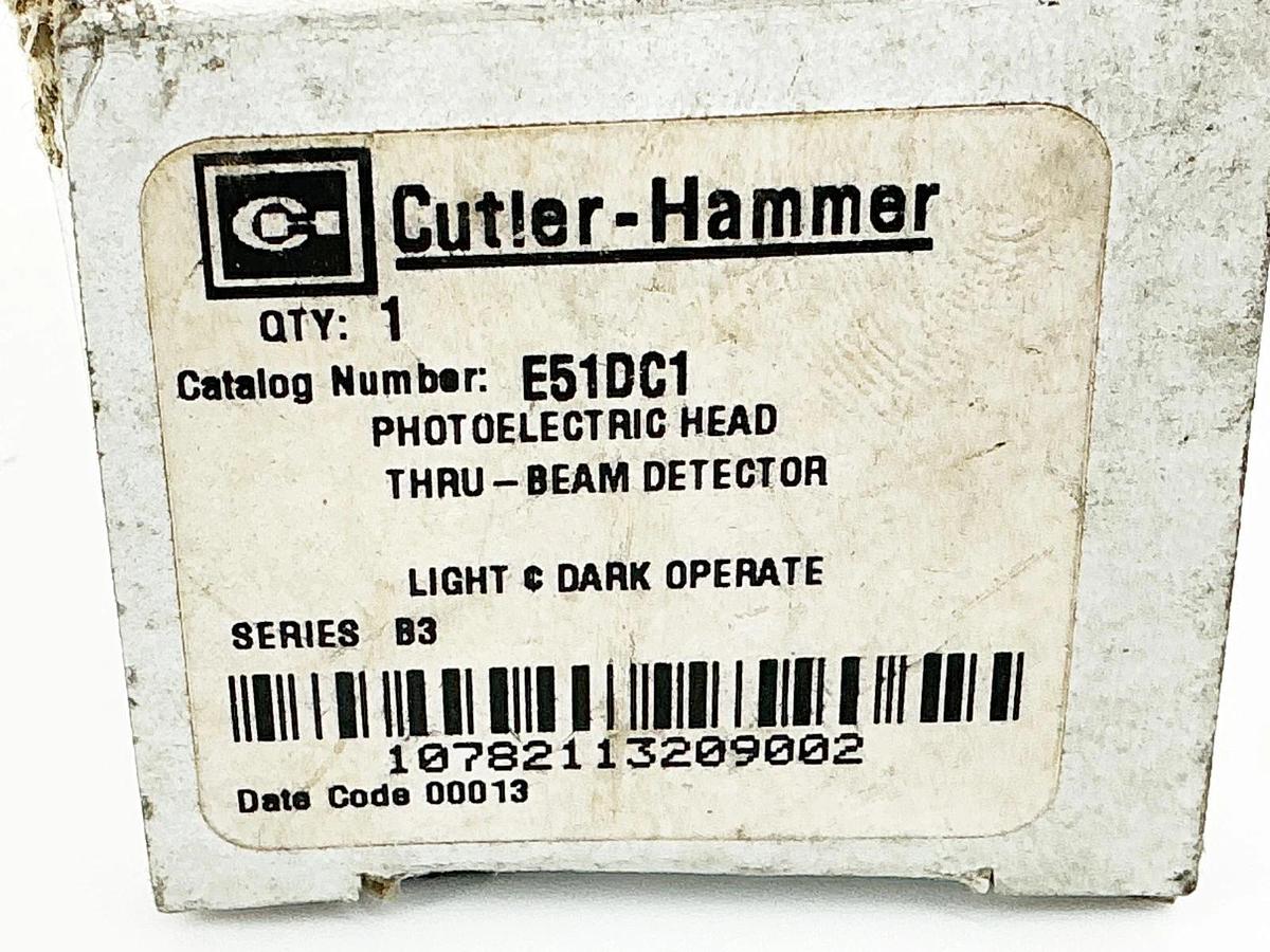 New Cutler Hammer E51DC1 Photoelectric Sensor Head Thru-Beam Detector