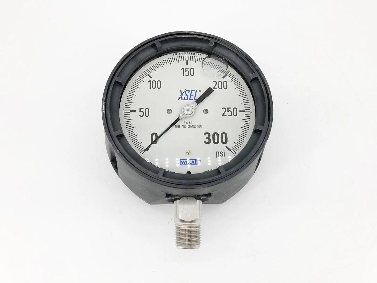 New Wika 9834049 Glycerin Gauge 300 PSI 1/2" NPT Lower Mount 233.34 4.5"