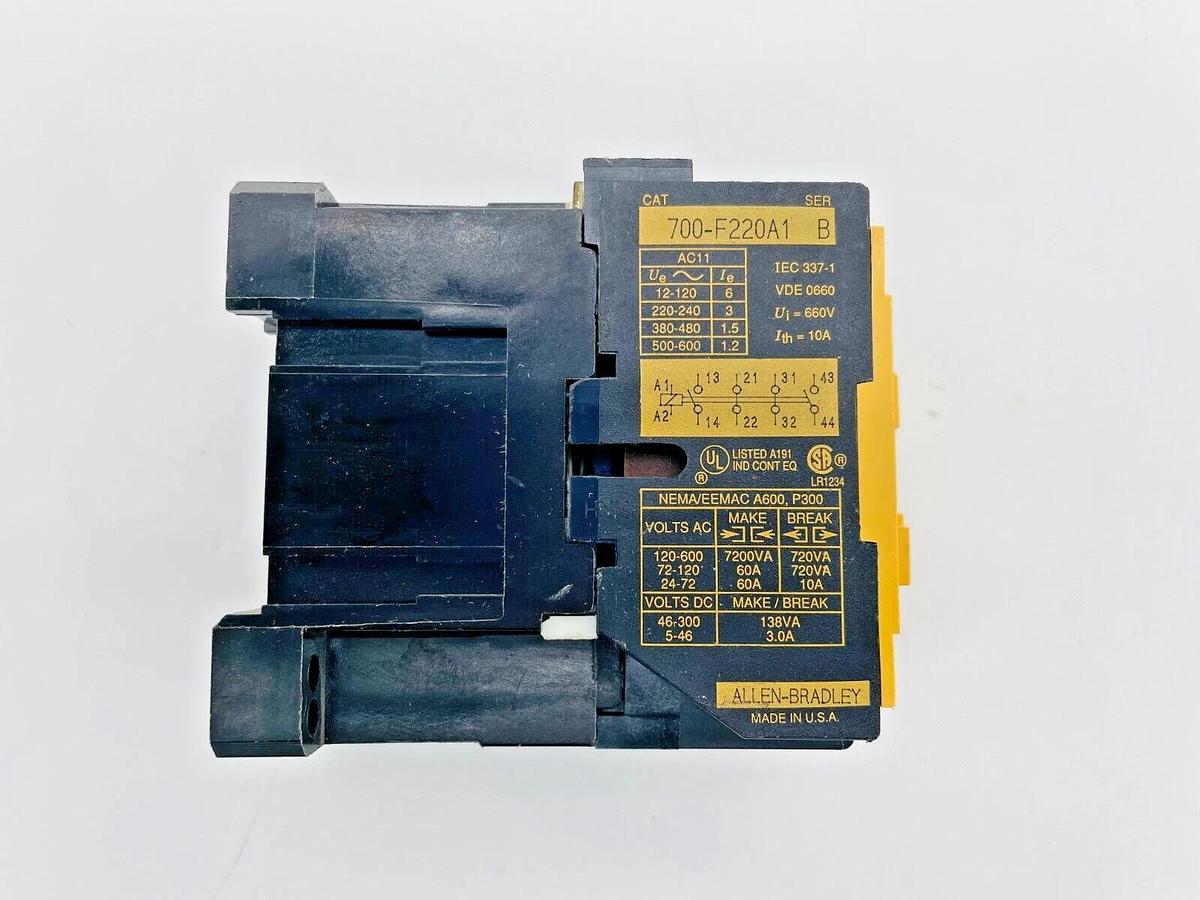 Used Allen Bradley 700-F220A1 Control Relay Type F 110/120V Ser B