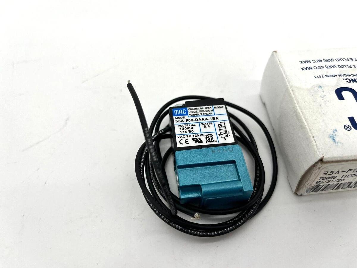 New MAC Valves 35A-F00-DAAA-1BA Solenoid Valve 110/120V Coil