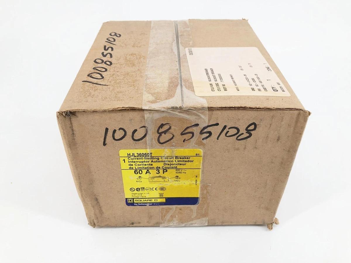 New Square D HJL36060T Circuit Breaker 60A 3P 600V Sealed Box
