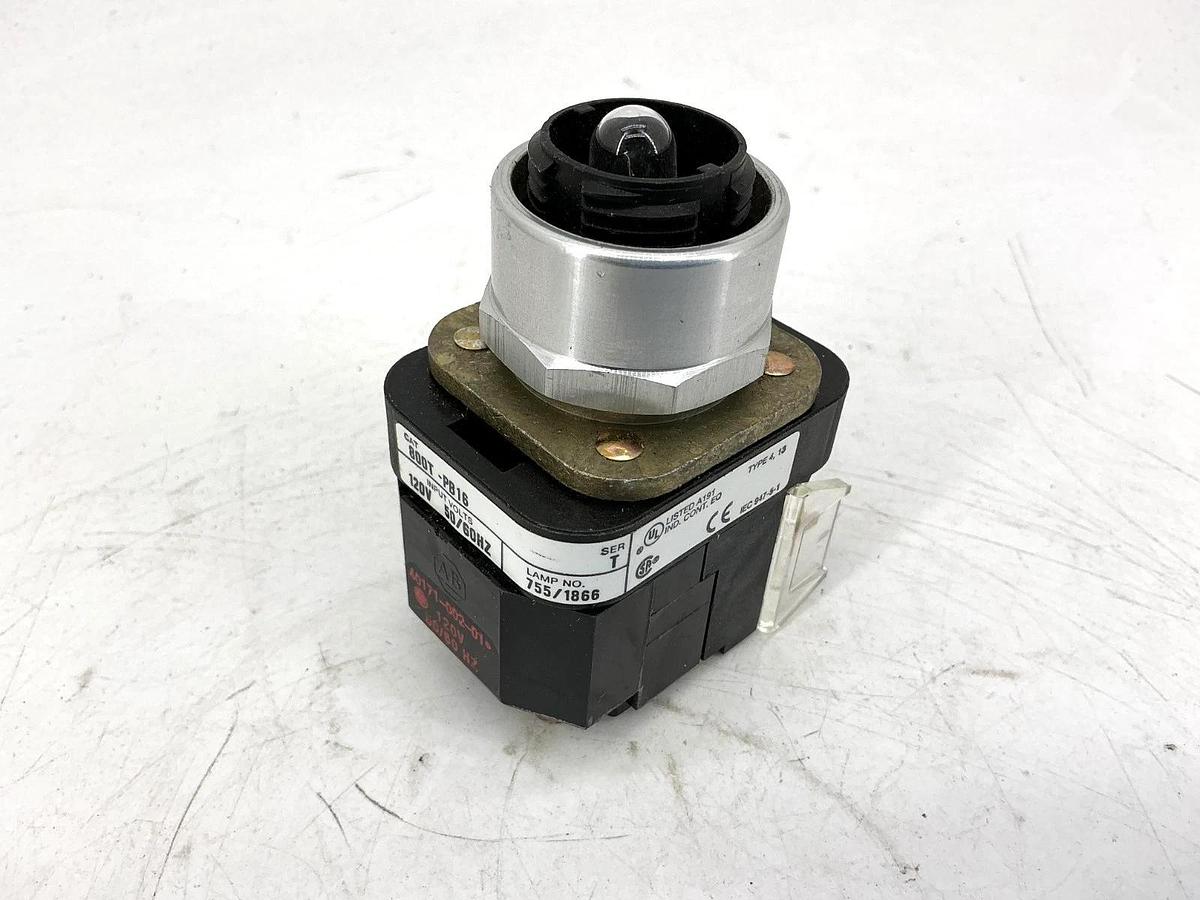 Used Allen Bradley 800T-PB16 Ser T 30.5mm Illuminated Pushbutton - No Box