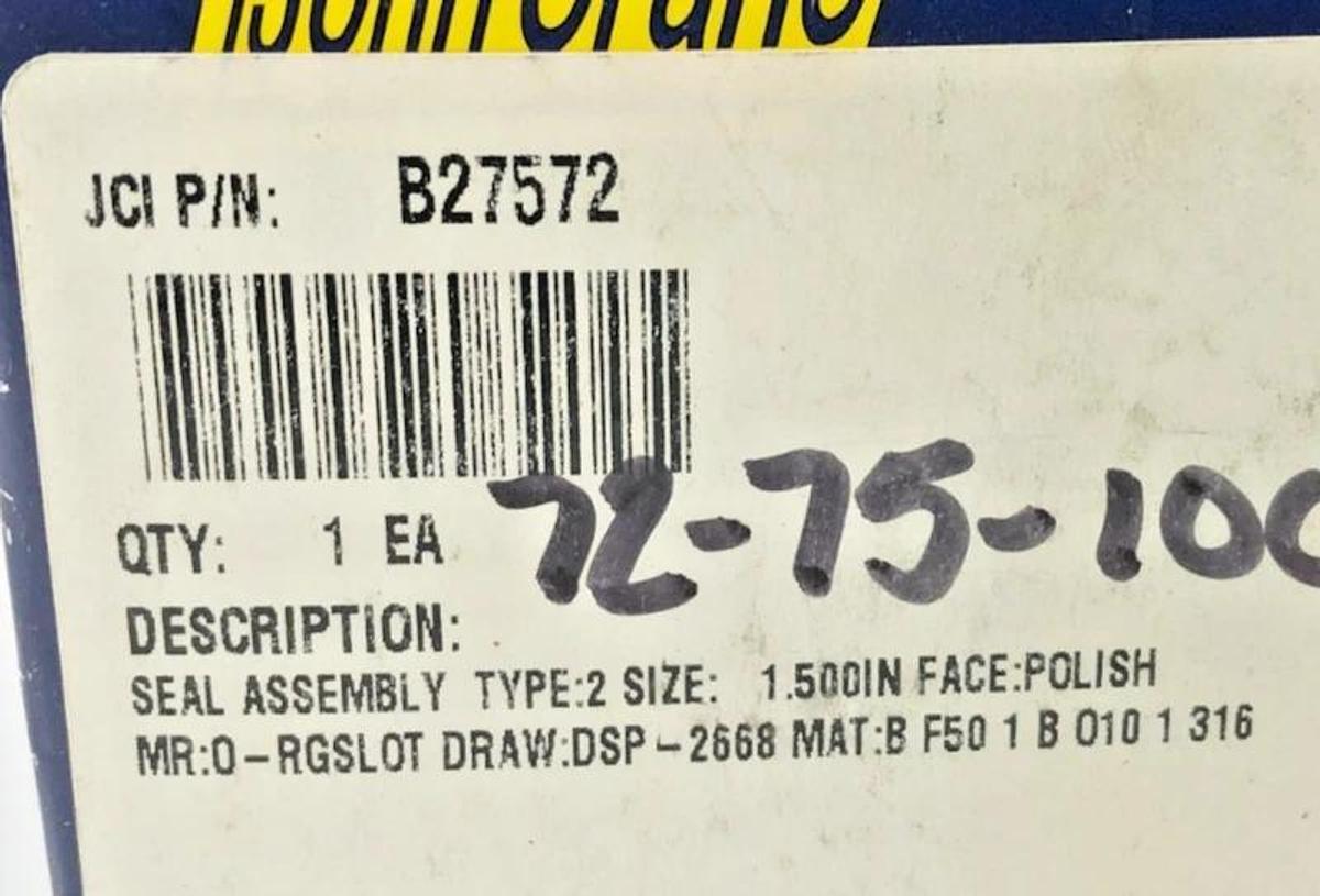 New John Crane B27572 Seal Assembly 1.5" Type 2