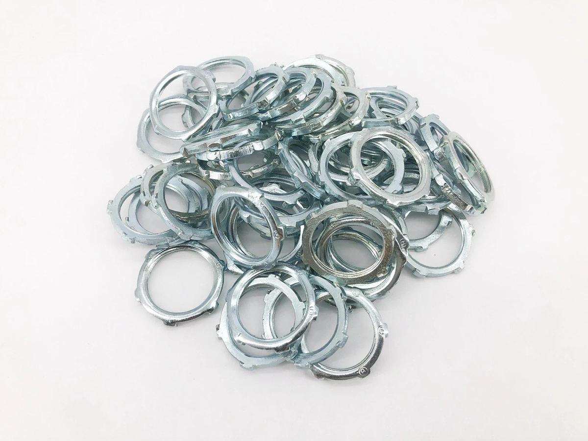 Box of 55 New Bridgeport 103-S Conduit Locknuts 1" Zinc Plated Steel