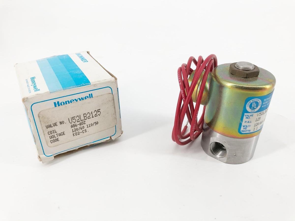 New Honeywell Skinner V52LB2125 Solenoid Valve 110/120V 125psi 3/32" Orifice