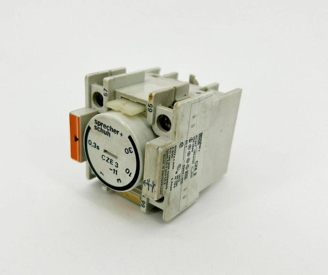 Used Sprecher + Schuh CZE-3-11 Time Delay Relay 0.3-30 Sec. 600VAC