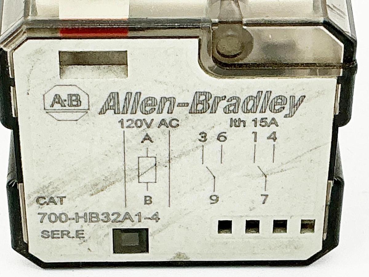 Used Lot of 3 Allen Bradley 700-HB32A1-4 General Purpose Relay 120V 15A Ser.E