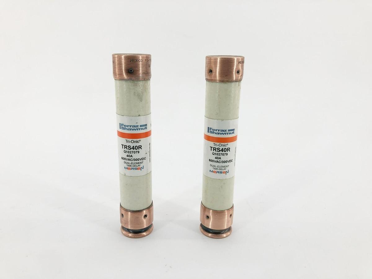 Lot of 2 New Ferraz Shawmut TRS40R Time Delay Fuses 40A 600VAC 300VDC Class RK5