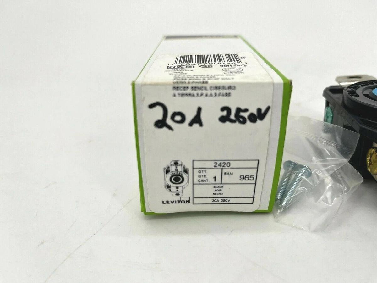 Used New Leviton 2420 Flush Mounting Locking Receptacle 20A 250V