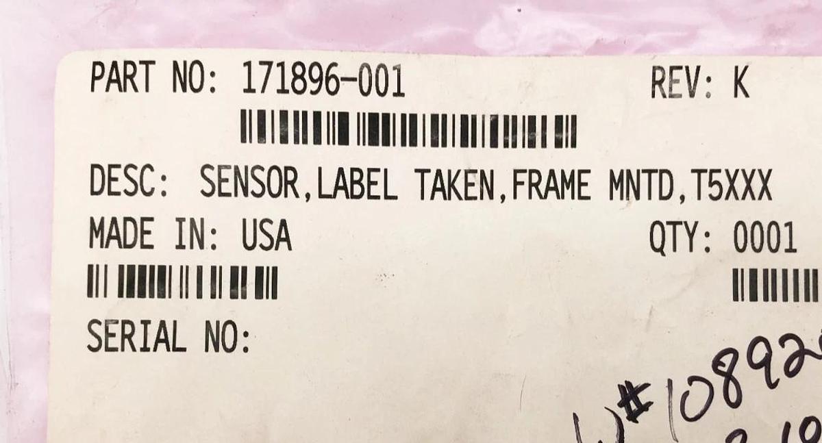 New 171896-001F Frame Mounted Label Taken Sensor for T5000 SL5000 Printers Rev K
