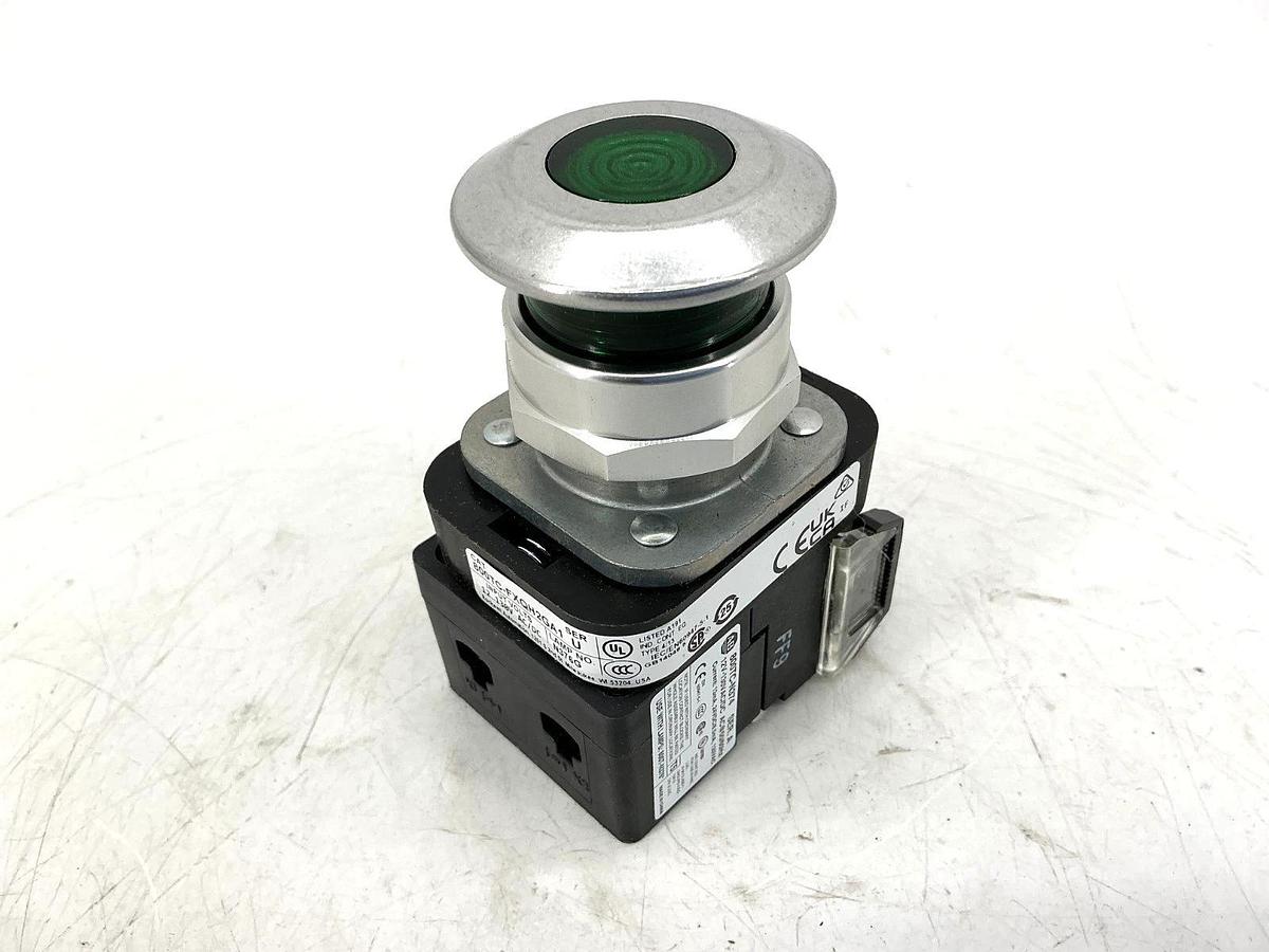 New Allen Bradley 800TC-FXQH2GA1 Ser U Push-Pull Device 2-Pos Green LED 12-130V
