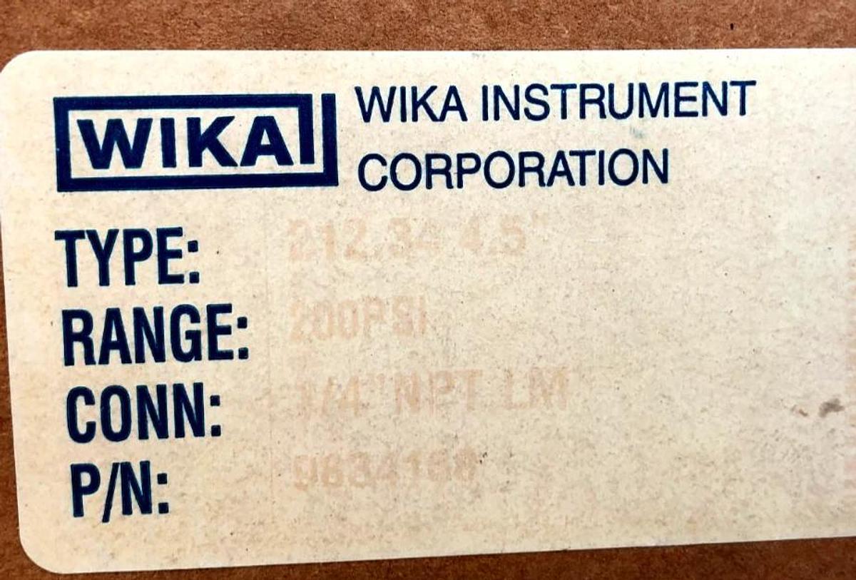 New Wika 9834168 Type 212.34 Process Gauge 4.5" 0-200psi 1/4" NPT Lower