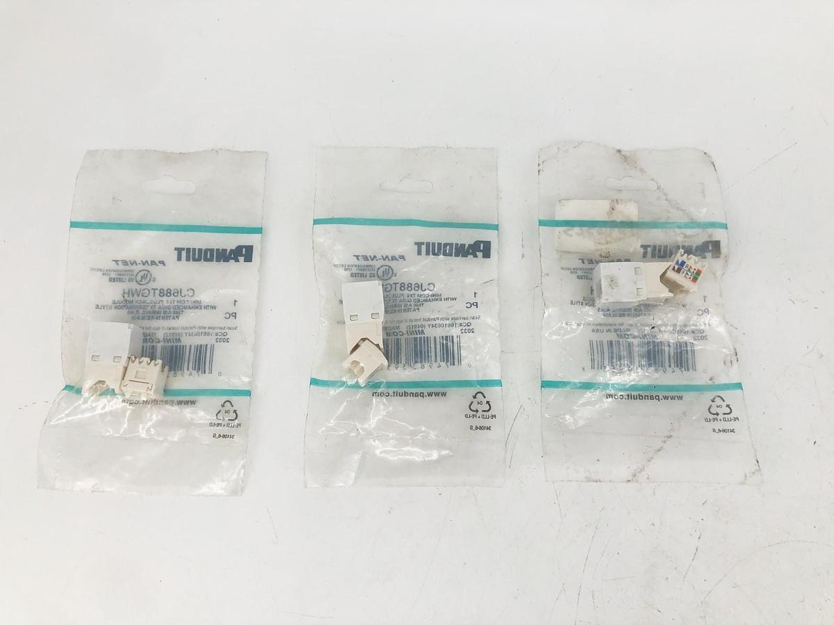 Lot of 3 New Panduit CJ688TGWH Mini-Com TX6 Plus Jack Modules
