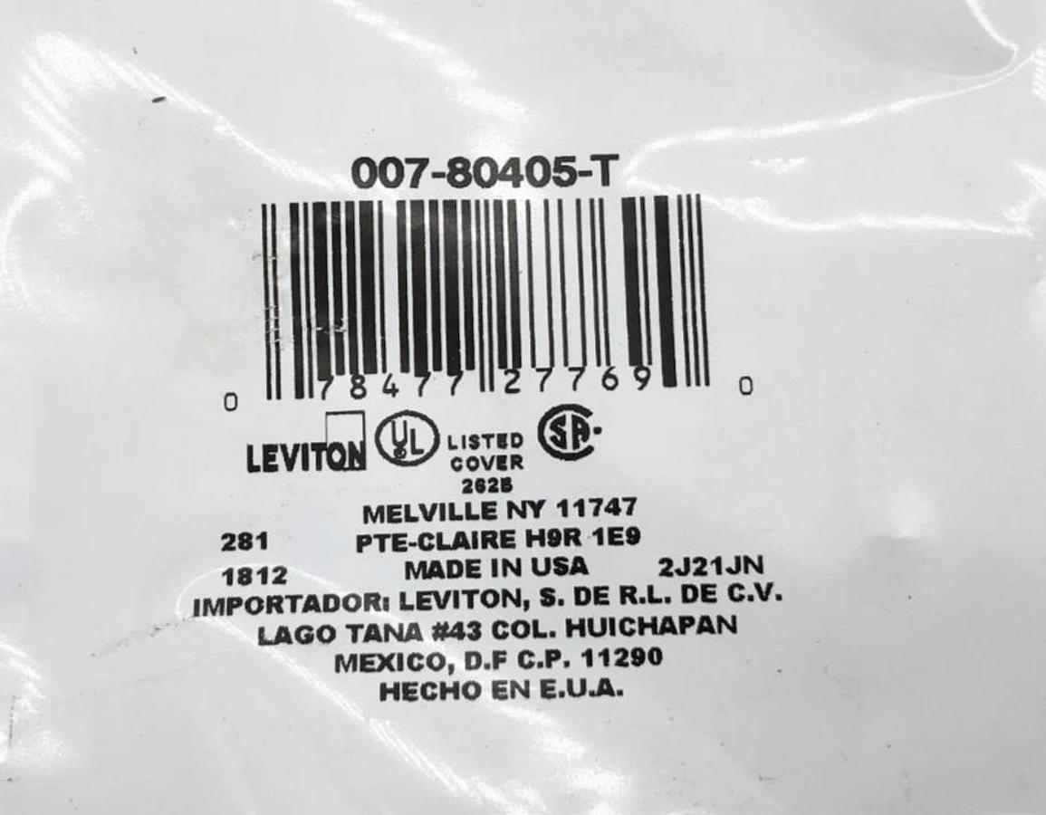 Lot of 20 New Leviton 007-80405-T Combo Wallplates 2-Gang 1-Toggle 1-Decora/GFCI