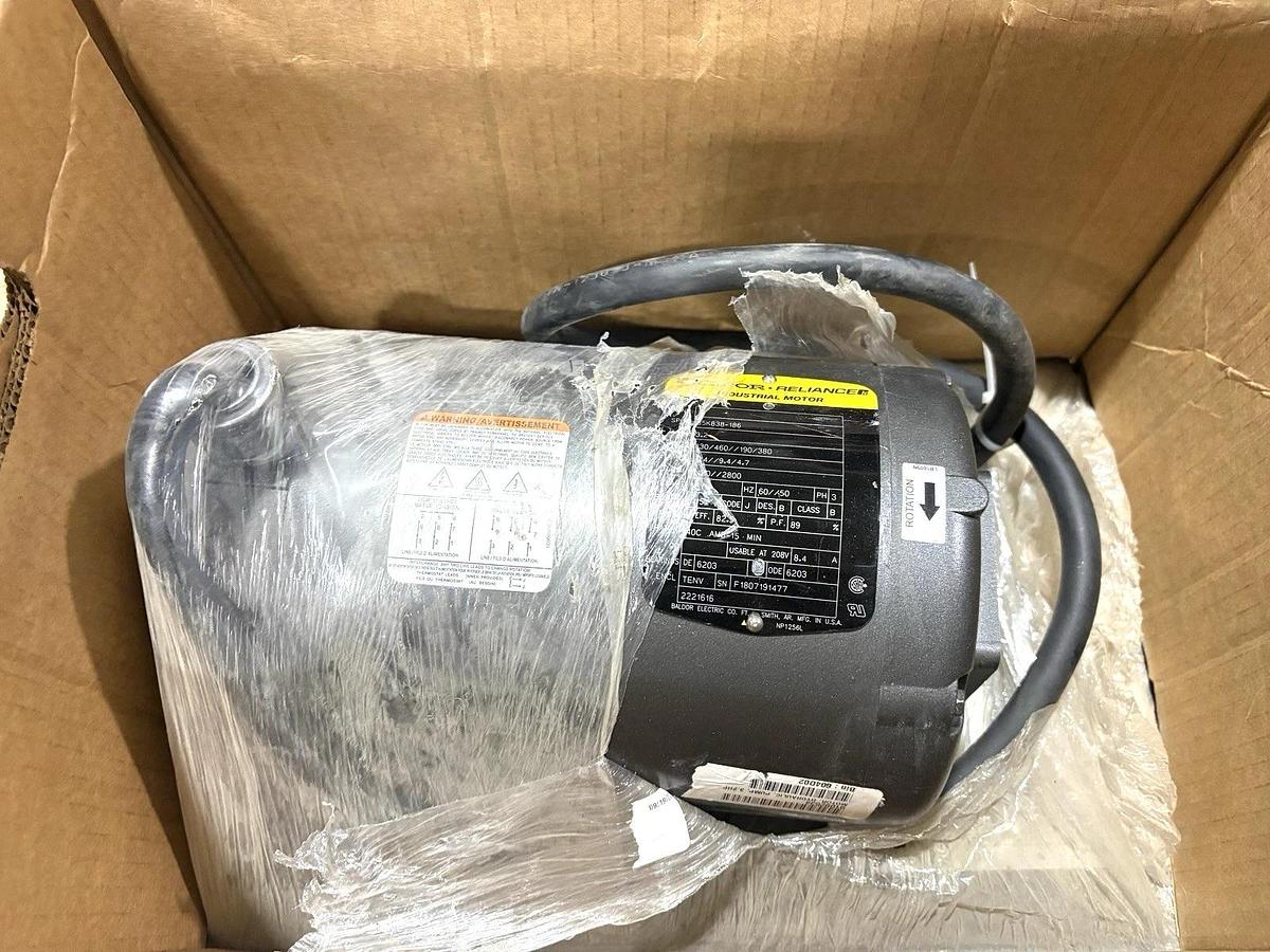 Baldor 2221616 3.2HP TENV Motor 230/460-190/380V 3PH 60/50Hz 3450/2800RPM 56YZ