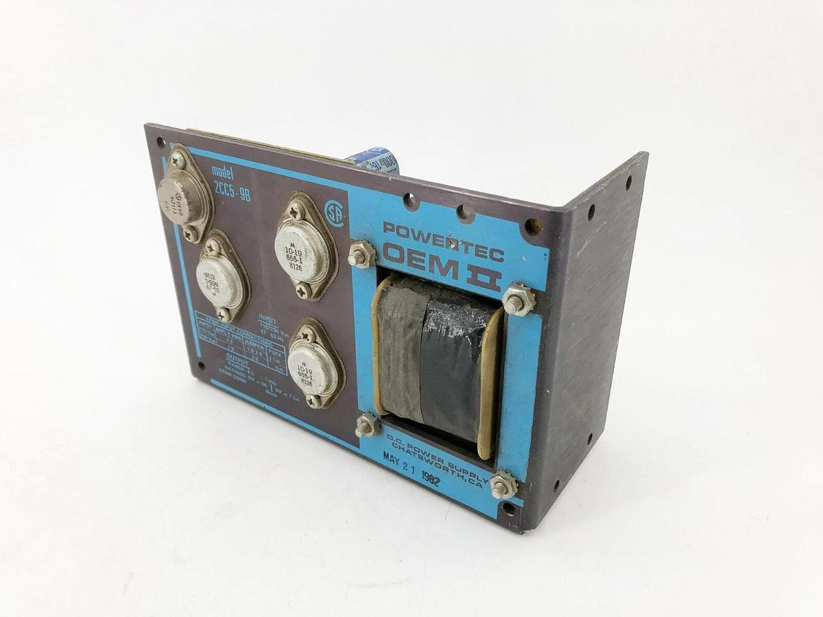 Used Powertec OEM II 2CC5-9B Power Supply Input: 115/230VAC Output: 4.5-6.36VDC