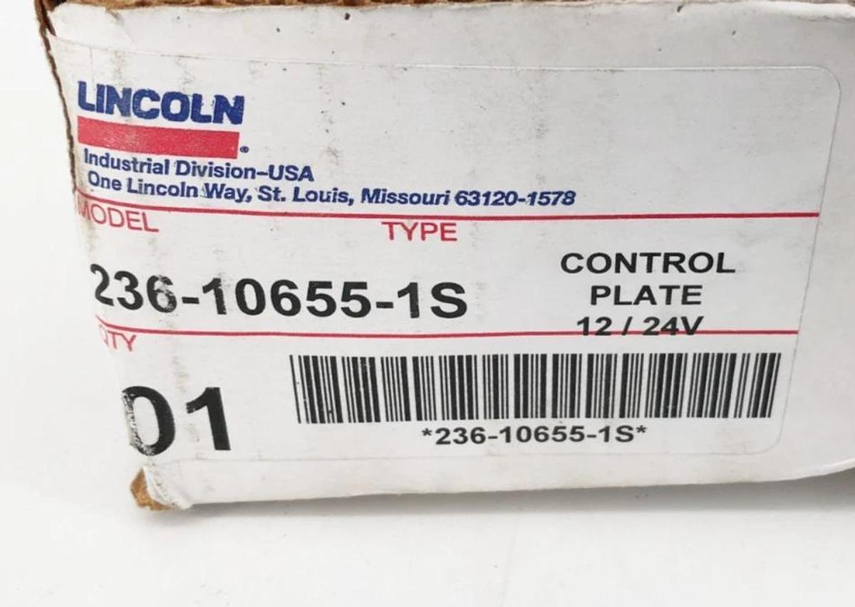 New Lincoln 236-10655-1S Control Plate 12/24V