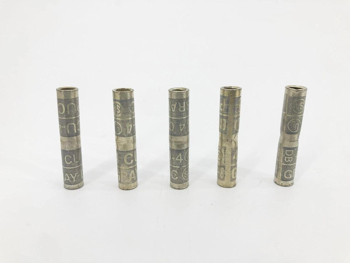 Lot of 5 New Penn Union BCU-4 Compression Splices 4CU Gray B-8