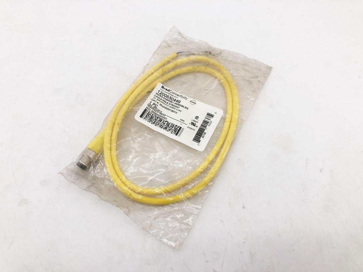 New Brad Connectivity 1200650449 Cable 4-Pole Male Straight 804006D01M010
