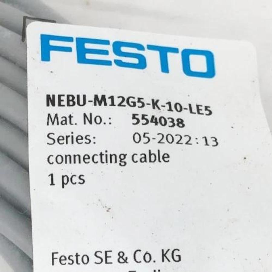 Lot of 2 New Festo NEBU-M12G5-K-10-LE5 Connecting Cables 554038