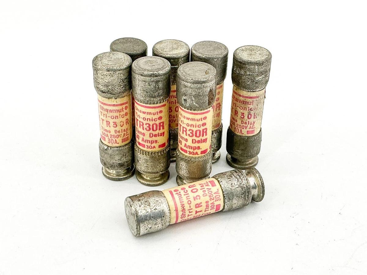New Lot of 8 Ferraz Shawmut TR30R Time Delay Fuse 30A 250V - No Box