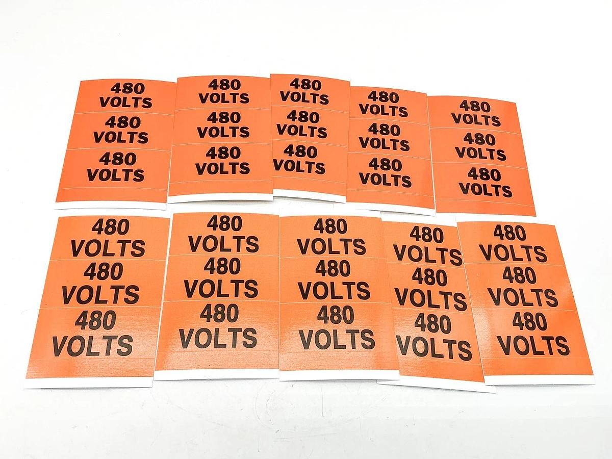 New Pack of 10 Brady 44503 Conduit & Voltage Markers 480 Volts Y919837