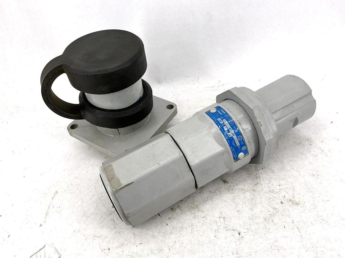 Used Crouse Hinds NR632 & NPJ6384 Pin & Sleeve Plug 2W 3P 60A 250VDC 600VAC