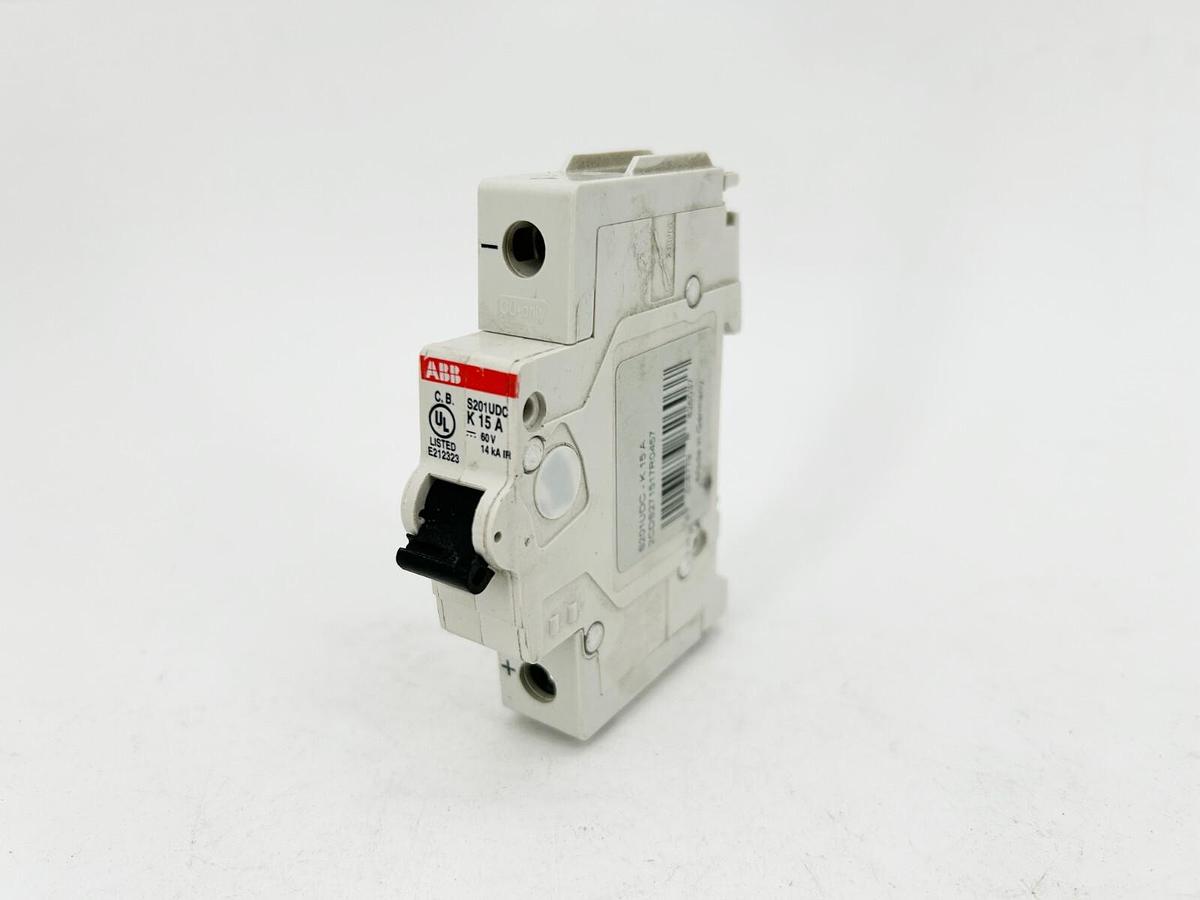New ABB S201UDC-K15 Circuit Breaker 1-Pole K Curve 15A 60VDC