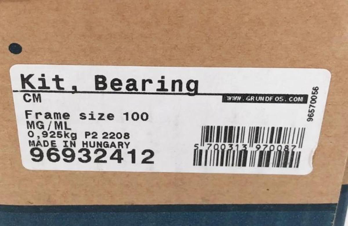 New Grundfos 96932412 Bearing Kit for CM Series MG(E) 100 Motor