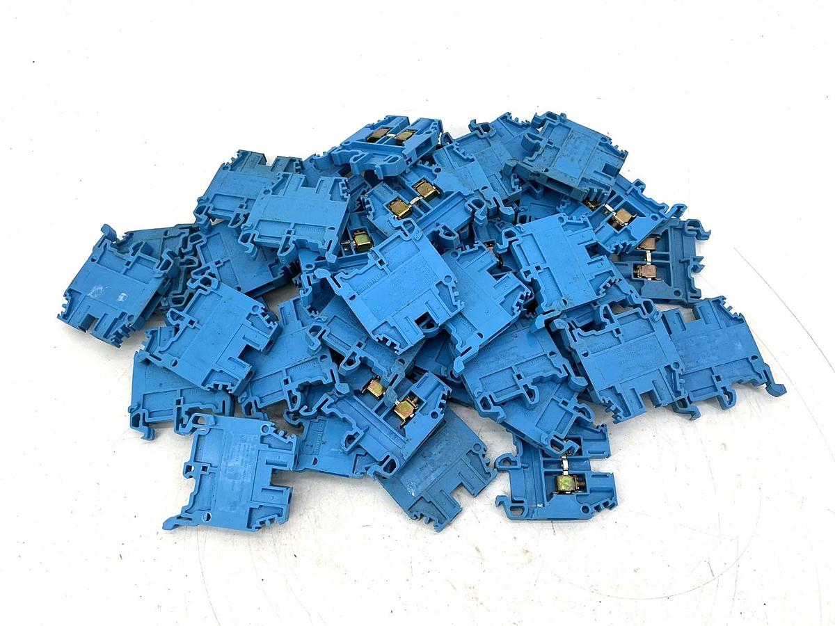 Used Lot of 22 ABB Entrelec M4/6-5116-BLUE Terminal Block 10AWG 25A 600V M4/6-5116