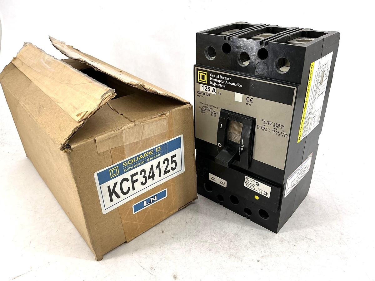 New Square D KCF34125 Circuit Breaker 3-Pole 125A 480V 50/60HZ