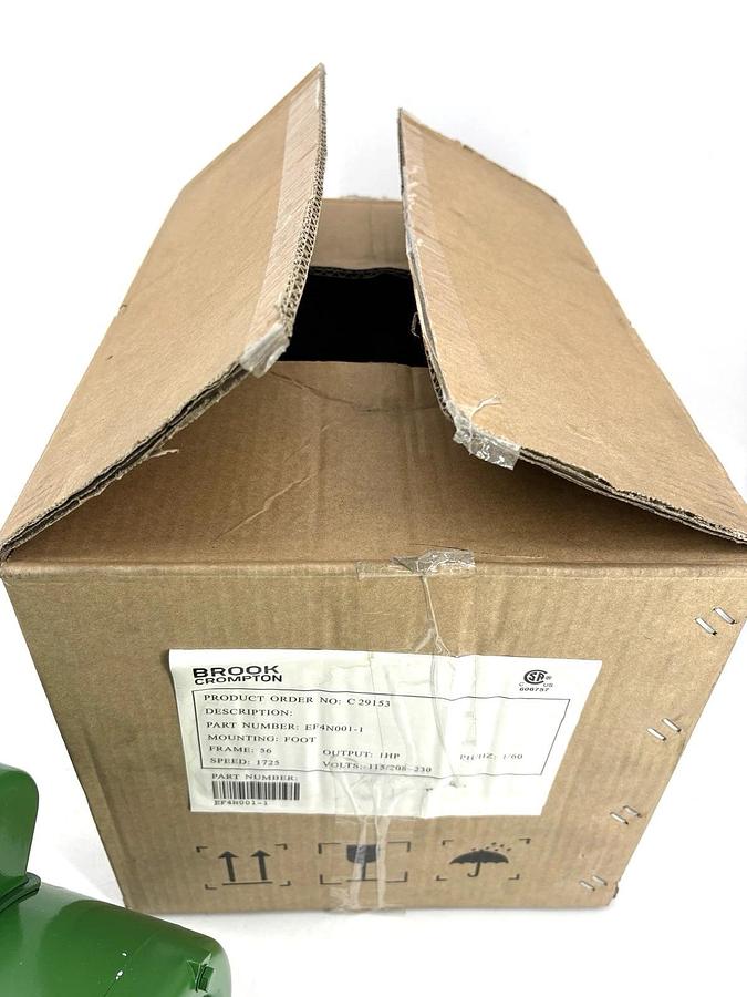 New Brook Crompton EF4N001-1 Farm Duty Motor 1HP 115/230V 1PH 1725RPM 56 Frame