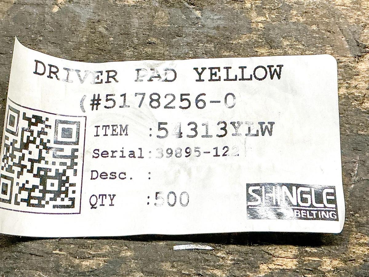 New Shingle Belting 54313YLW Driver Pad Yellow 150ft - No Box