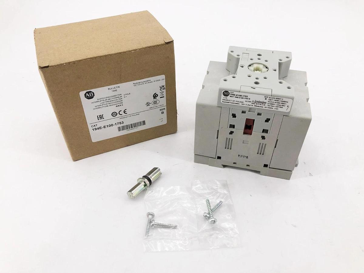 New Allen Bradley 194E-E100-1753 Ser. B Load Switch 3P 100A 600VAC