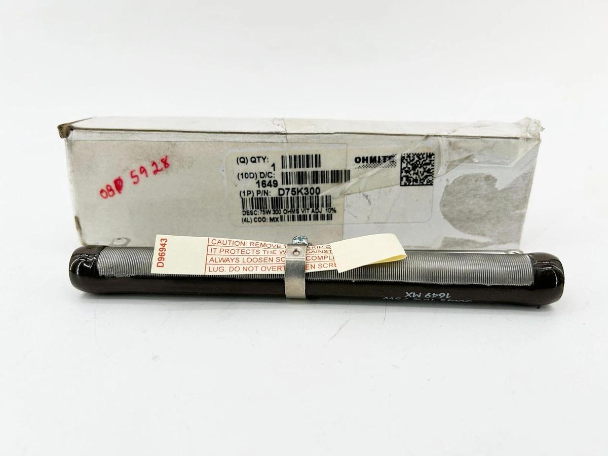 New Ohmite D75K300 Wirewound Resistor 300OHMS 2.62KWV