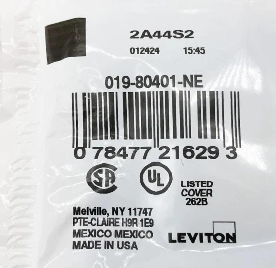 Lot of 8 New Leviton 019-80401-NE Black Decorative Wallplate 1-Gang