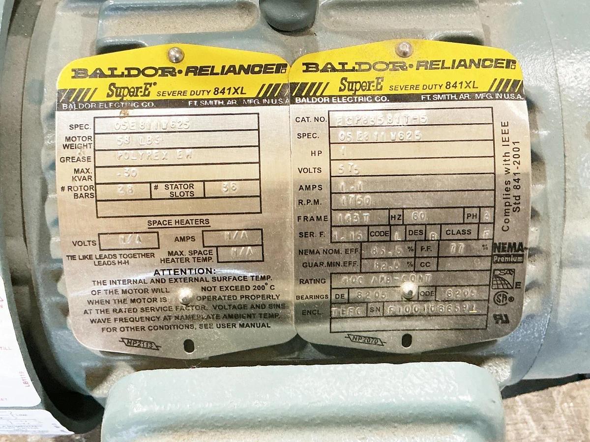 New Baldor ECP83581T-5 Electric Motor 1HP 575V 1.1A 1750RPM 60Hz 3PH - No Box