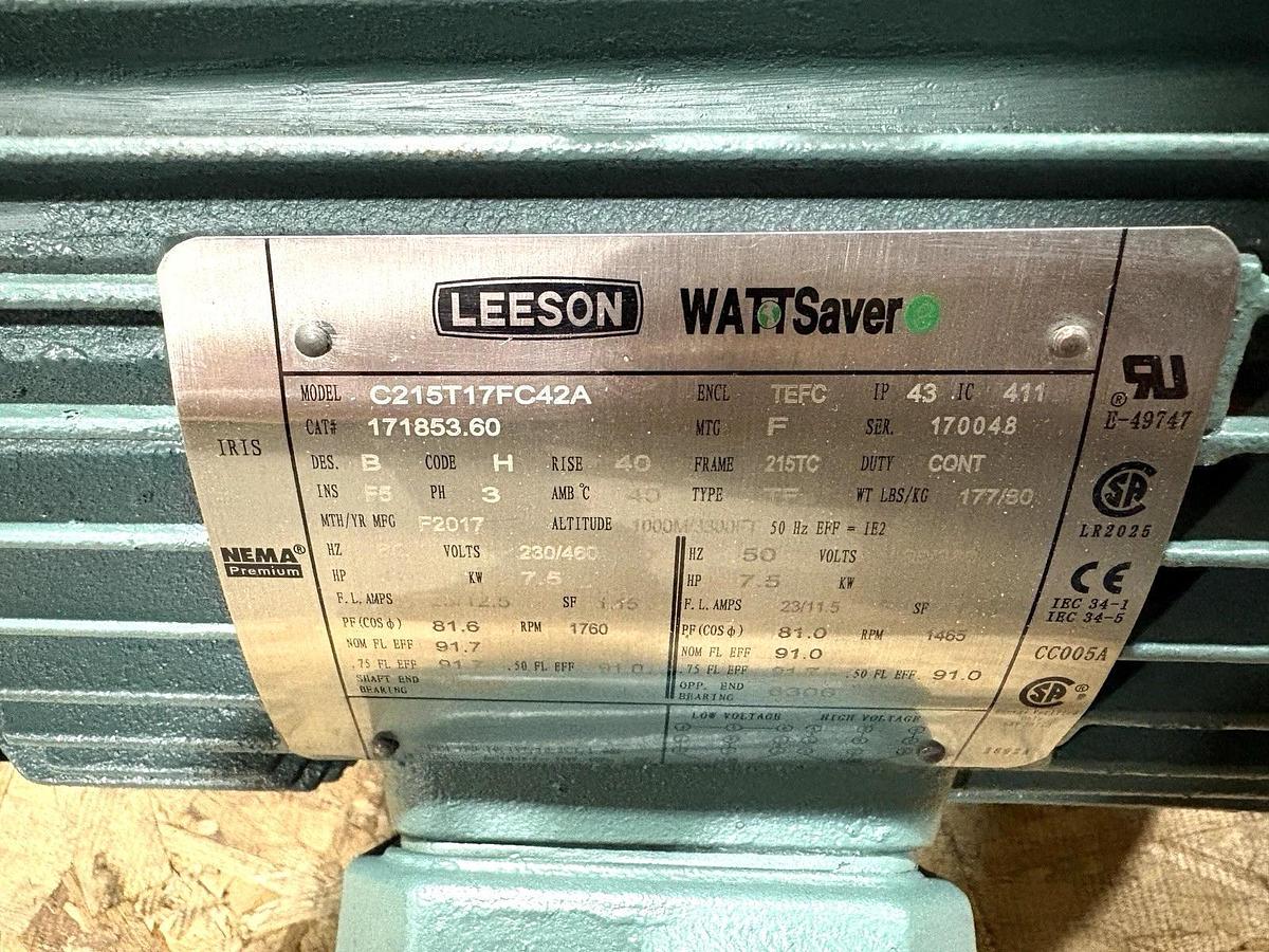 New Leeson C215T17FC42A 10HP TEFC Motor 230/460V 1800RPM 215TC Frame 171853.60