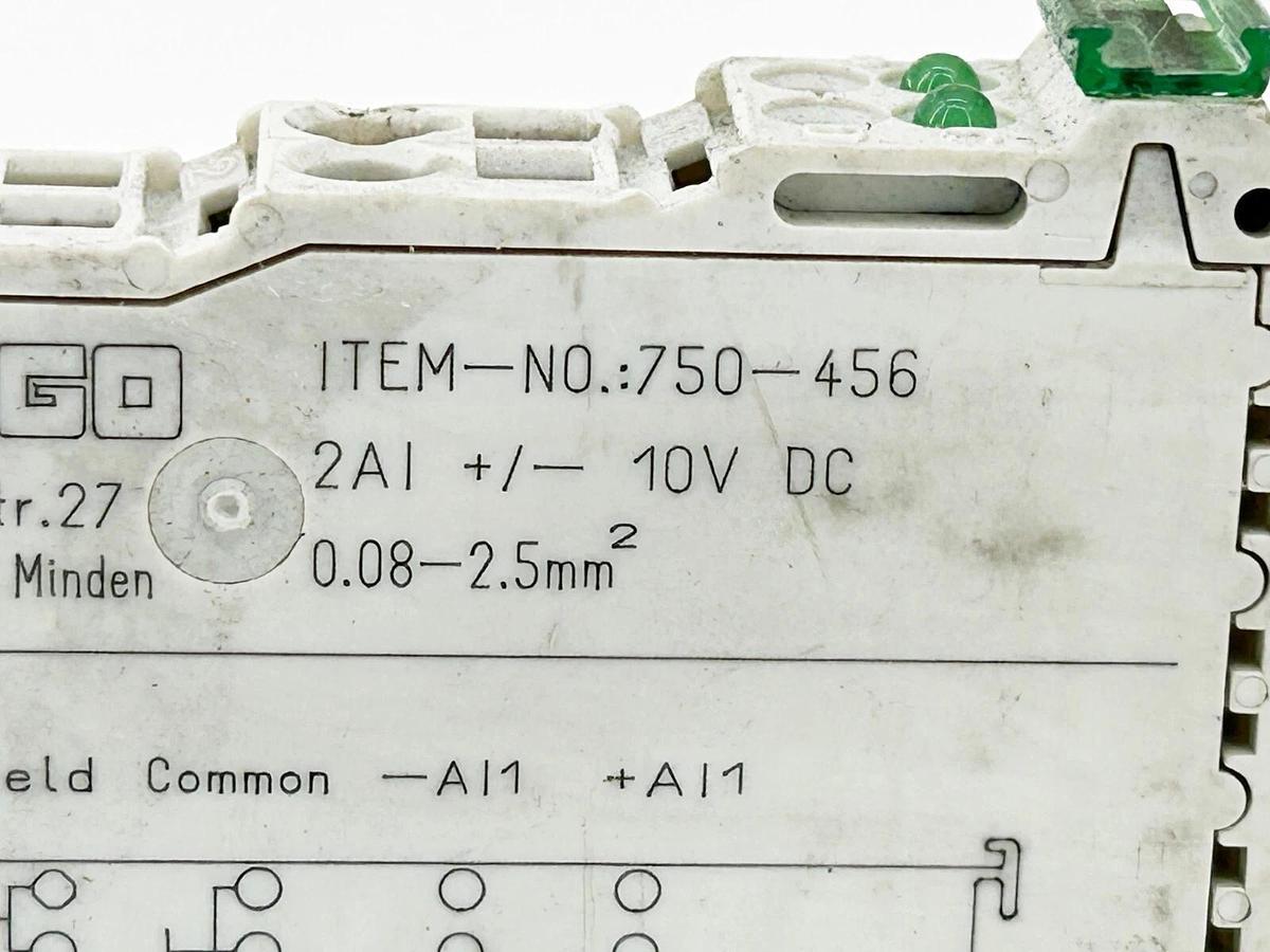 New Wago 750-456 Analog Input Module 10VDC 80MA 2 Channel