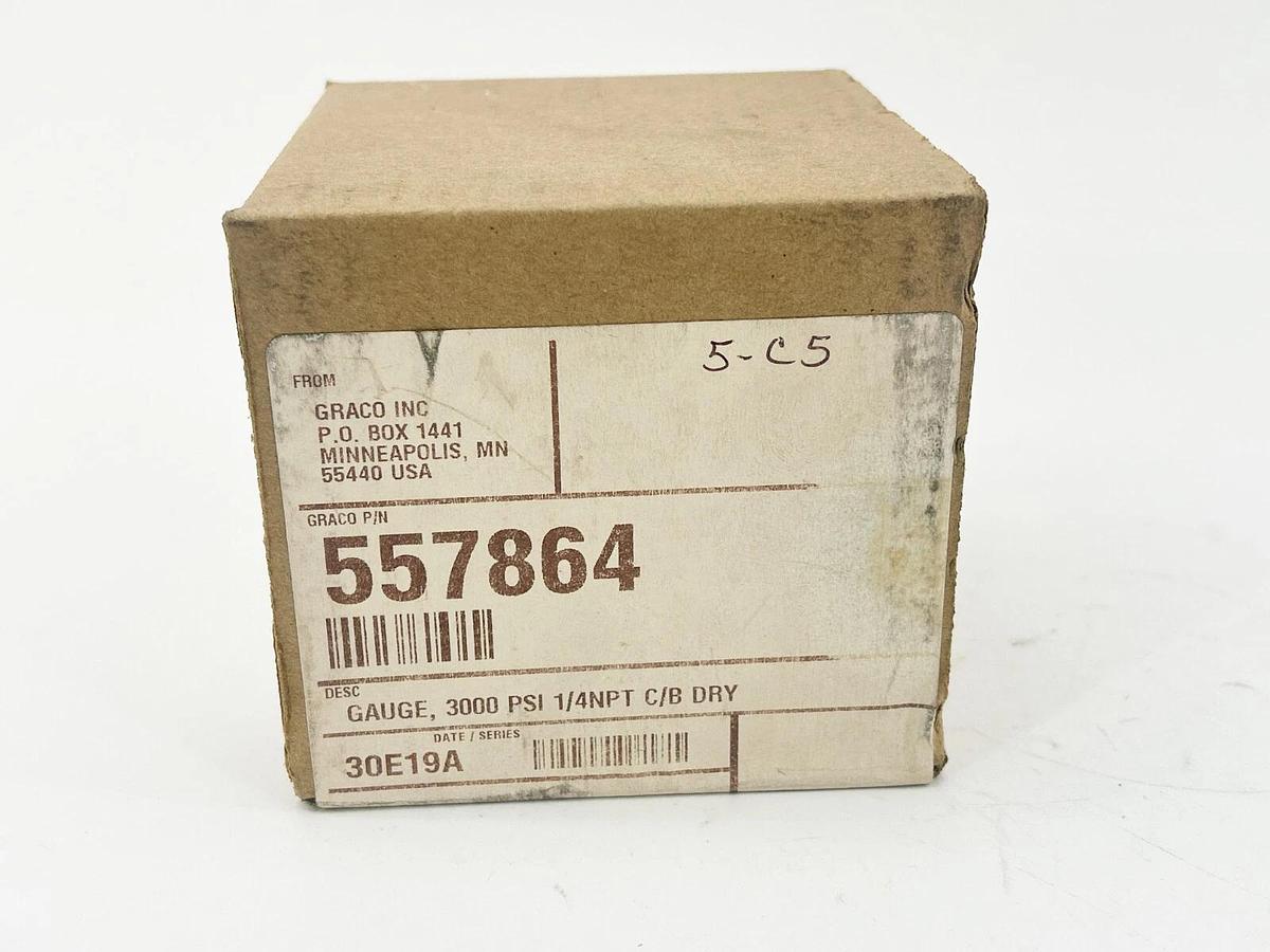 New Graco 557864 Pressure Gauge 3000PSI 1/4NPT C/B Dry