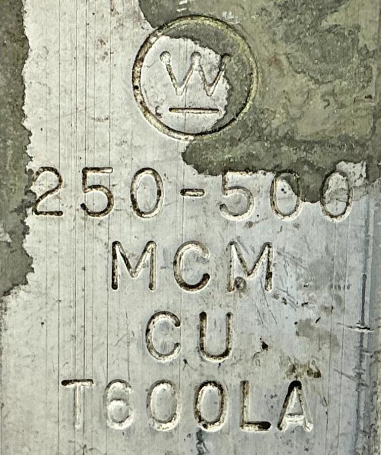 Used Westinghouse T600LA Terminal Lug 250-500MCM CU for Type LA 600A breakers