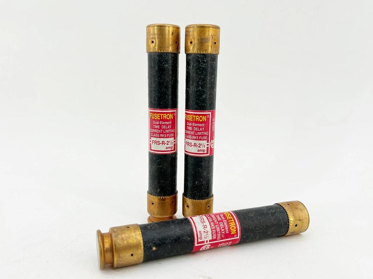 New Lot of 3 Bussmann FRS-R-2-1/2 Time Delay Dual Element Fuse 2.5A 600V RK5