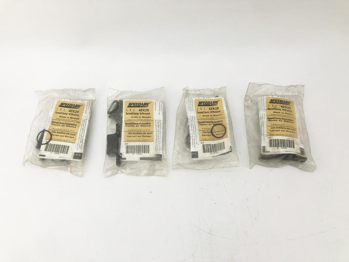 Lot of 4 New Speedaire 4ZK25 Speed Clamps With Bracket