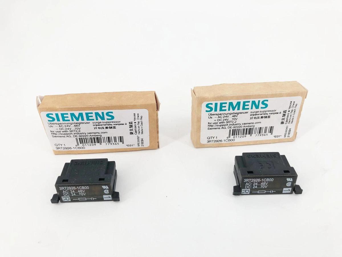 Lot of 2 New Siemens 3RT2926-1CB00 Surge Suppressors 24-48 VAC 24-70 VDC