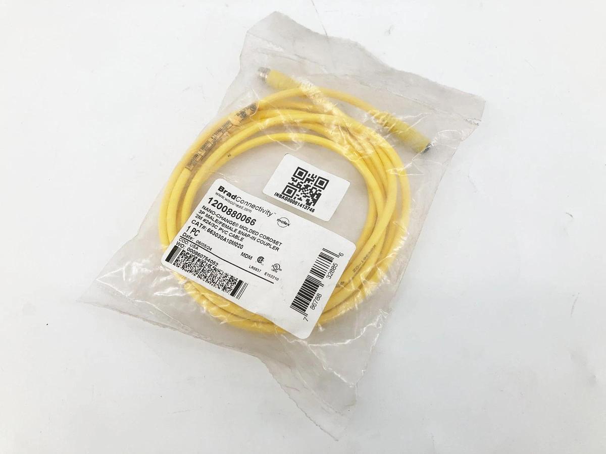 New Brad Connectivity 1200880066 Cordset 3P MA/FE Snap-In 2m 553030A10M020