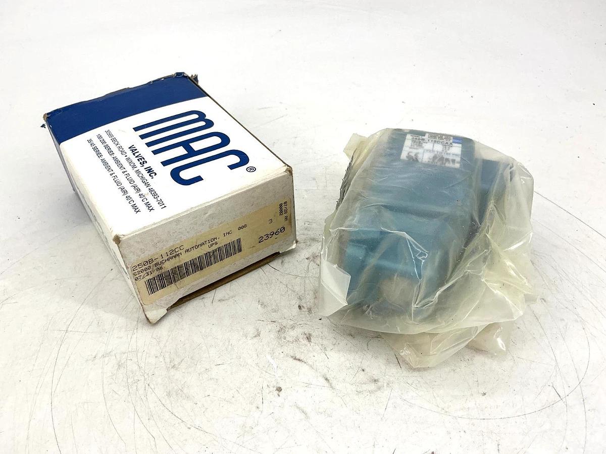 New MAC Valves 250B-112CCAA Solenoid Valve 15W 24VDC 150PSI 110/120V 250B-112CC